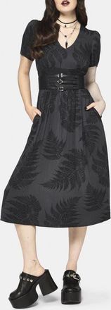 Disturbia Ruin Fern Printed Midi Dress in Grey at Nordstrom, Size 10
