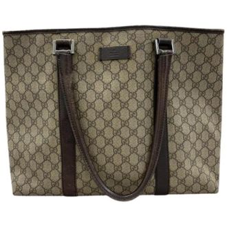 Gucci Pre-owned GG Supreme Canvas Leather Tote Bag - Pre-owned - Mujer - Marr&oacute;n - ONE SIZE