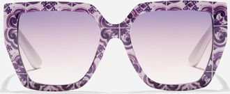 Dolce & Gabbana Maiolica Viola Sunglasses - Woman New Arrivals Violet Maiolica Print Onesize