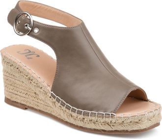 Journee Collection Women & apos;s Crew Medium and Wide Width Espadrille Wedge Sandals