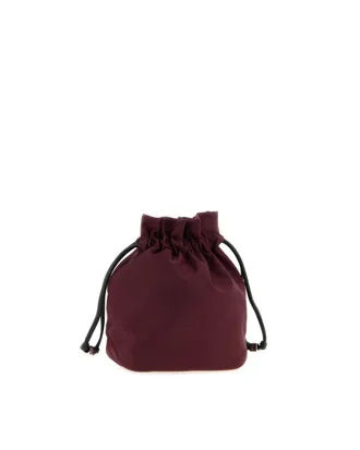 Ganni Womens Nylon Bucket Bag Windsor Wine Recycled Polyamide Handbags Hand