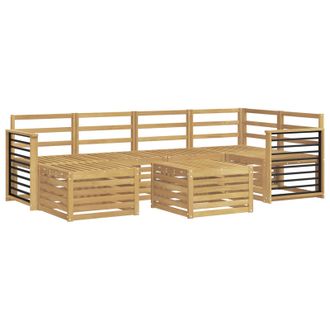 vidaXL Conjunto De Sof&aacute;s De Exterior 7 Pcs Blanco Poli&eacute;ster Vidaxl