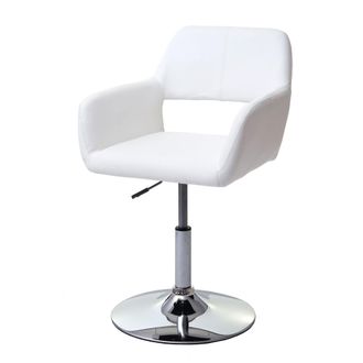 Hhg Hhg - Nunca Usado] Silla De Comedor 926 Iii, Silla De Cocina, Retro A&ntilde;os 50, Polipiel, Blanco, Base Cromada