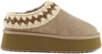 Mou Platform Clog - Dames - Pantoffels - Grijs - 37 EU - Wol - Schoenen