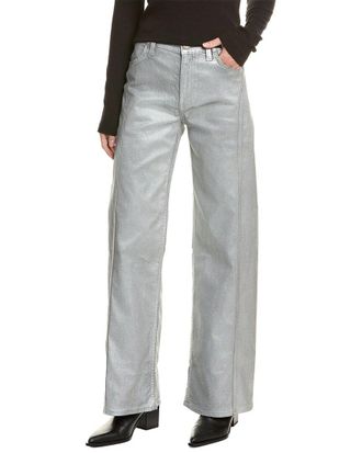 Hudson Hudson Jeans Lexi Mid-Rise Coated Seamed Matte Silver Foil Wide Leg Jean