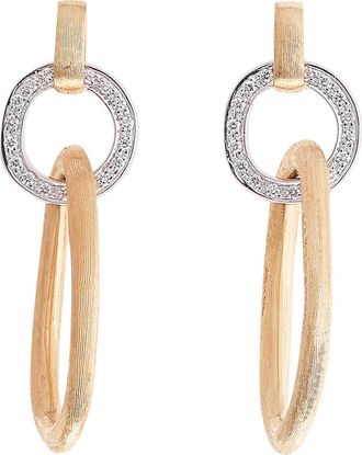 Marco Bicego Jaipur Diamond Double Link Drop Earrings in Yl/Wh Gold at Nordstrom
