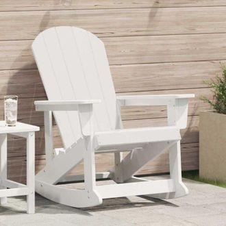 vidaXL Poltrona a dondolo Adirondack Bianco 73.5 x 92 x 90cm Plastica - Vidaxl