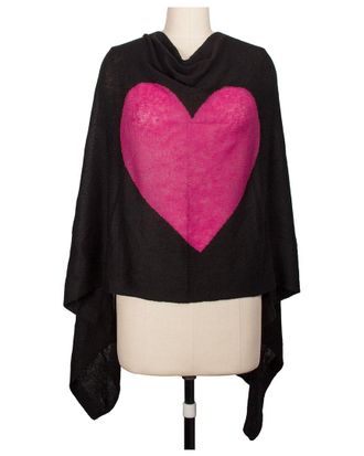 Saachi Saachi Cashmere Blend Heart Silk & Cashmere-Blend Poncho