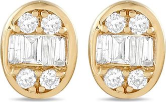 Luxury Bazaar 14kt witgouden stud oorbellen met diamond