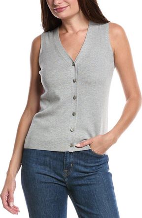 Forté Cashmere Button Silk & Cashmere-Blend Sweater Vest