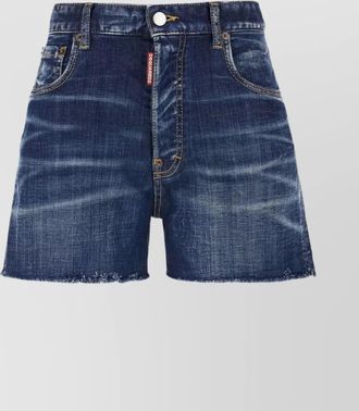 Dsquared2 denim shorts high-rise frayed hem