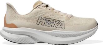 Hoka One One Womens Mach 6 Running Shoes In Eggnog/vanilla