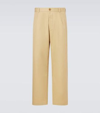 Loro Piana Pantalones rectos Fuji de sarga de algod&oacute;n