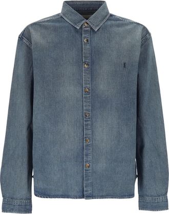 Saint Laurent Cassandre overhemd met knopen - Blauw