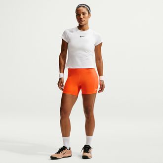 Nike Womens Court Dri-FIT Tennis Shorts with Pockets in Orange | FZ6677-820