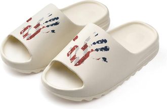 Generic U.S.A Flag Palm Print Slides for Women Men Soft Thick Bottom Coconut Slippers Sandals for Bathroom Beach