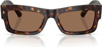 Jimmy Choo London 53mm Rectangular Sunglasses in Havana/dark Brown at Nordstrom