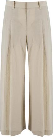 Brunello Cucinelli High-waisted Wijde Broek - Dames - Wijde Broeken - Wit - S - Broeken