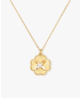 Kate Spade New York Womens Heritage Bloom Pendant - Gold - One Size