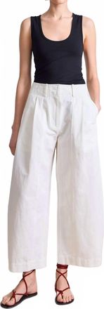 Apiece Apart Cropped Cybil Trouser In Cream