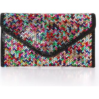 Badgley Mischka Bibi Color Blast Crystal Envelope in Multi at Nordstrom, Size Medium