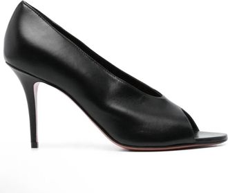 Amina Muaddi Womens Julianne Peep Toe Sandals In Black