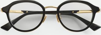 Bottega Veneta Forte Panthos Eyeglasses - Black - Unisex - 80% Recycled Acetate & 20% Metal