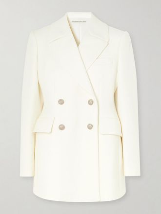Alessandra Rich Blazer Doppiopetto In Lana - Bianco