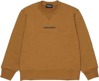 Dsquared2 Kids Sweatshirts, male, Brown, 16 Y, Crewneck Sweatshirt