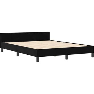 vidaXL Bed Frame with Headboard Black 140 x 200 cm Velvet Vidaxl