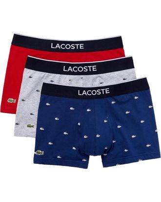 Lacoste Underwear Mens Multi Signature Print Trunks