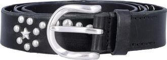 Our Legacy Zwarte Star Fall Stud Riem - Heren - Riemen - Zwart - 90 CM - Leer - Accessoires