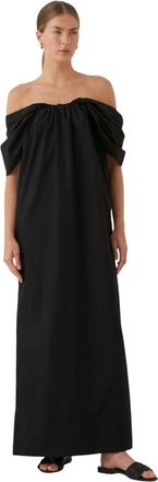 Lebrand Charlotte Maxi Jurk - Dames - Maxi kleedjes - Zwart - S - Katoen - Kleedjes
