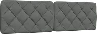 vidaXL Cabecero de cama acolchado tela gris oscuro 180 cm Vidaxl