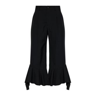 Comme Des Garçons Cropped Trousers, female, Black, Size: M Wool Trousers