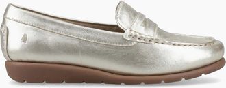 Hush Puppies Womens Hush Puppies SHELBY Womens Loafer Shoes Gold - Silver - Size: 3
