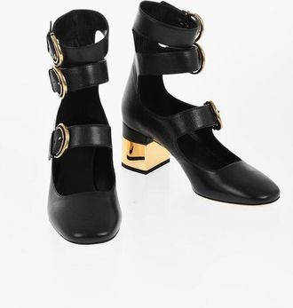 Chloé Leather Mary Jane Pumps 6cm size 36