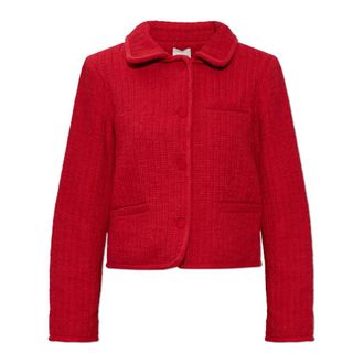 Poss&eacute; Jacqueline Tweed Blazer - Dames - Blazers - Rood - M - Tweed - Jassen