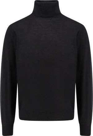 Brunello Cucinelli Geribbelde coltrui met lange mouwen - Heren - Cashmere truien - Zwart - 2XL - Kasjmier - Truien & Vesten