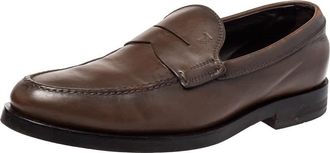 Tod's Tods Brown Leather Penny Slip On Loafers