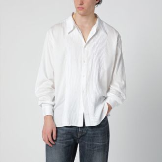 Our Legacy Ivory shirt with pleats on the front and collar