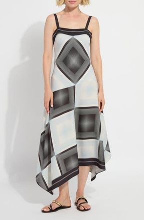 Lyss&eacute; Sarai Handkerchief Hem Midi Dress in Halftone Scarf at Nordstrom, Size X-Small