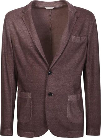 Original Vintage Melange Wol Jersey Jas - Heren - Blazers - Bruin - XL - Wol - Jassen