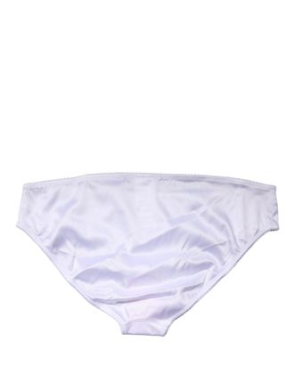 Dolce & Gabbana Womens White Silk Stretch Mid Waist Brief Panty Underwear Elastane Clothing