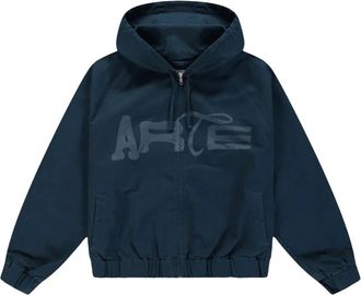 Arte Stencil Canvas Hooded Jacket - Heren - Zomerjassen - Blauw - XL - Katoen - Jassen