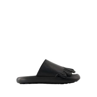 Camper Sliders, female, Black, 8 UK, Black Leather Slip-on Sandals