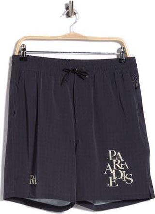 Rta Matt Drawstring Shorts in Black Cross Paradise at Nordstrom Rack, Size Xxx-Large