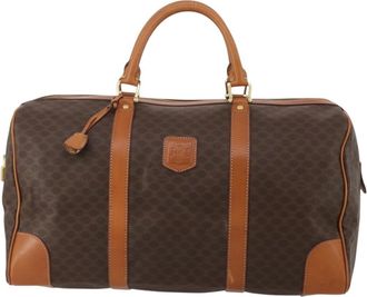 Celine Boston Triomphe Coated Canvas Brown Pvc Handbag (Pre-Owned)