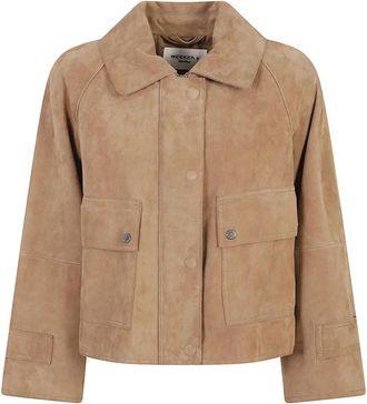Max Mara Su&egrave;de jack - Dames - Leren en Su&egrave;de Jassen - Bruin - M - Su&egrave;de - Jassen