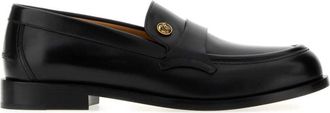 Versace Black Leather Loafers